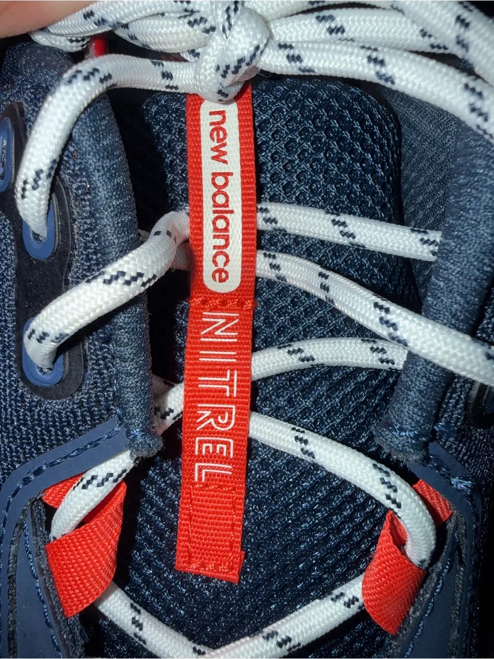 New Balance Navy and Red Sneakers